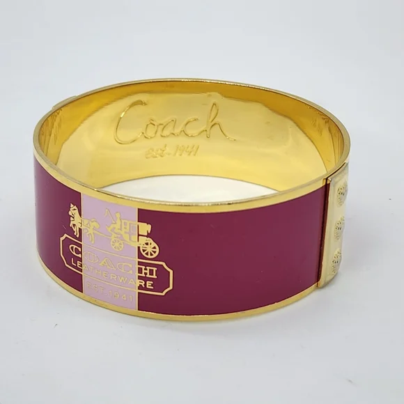 COACH - Gently Used-Elegant Gold and Burgundy Chain Bracelet COACH - Gently Used-Elegant Gold and Burgundy Chain Bracelet main image 2